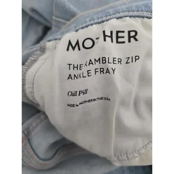 Mother Rambler Zip Ankle Fray in Chill Pill Size 24 - Picture 7 of 9